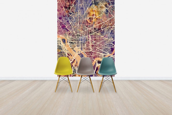 PHOTOWALL / Washington DC Street Map Purple (e50118)