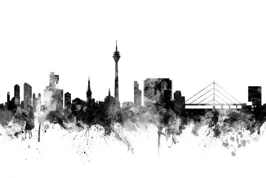 PHOTOWALL / Dusseldorf Skyline Black (e50137)