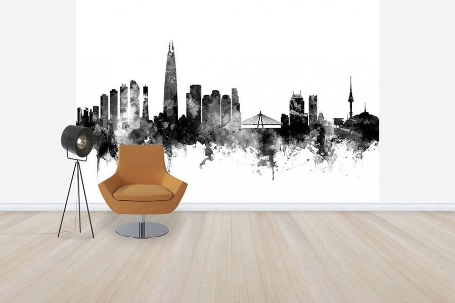 PHOTOWALL / Seoul Skyline Black (e50165)