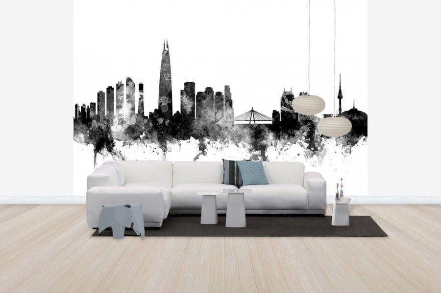 PHOTOWALL / Seoul Skyline Black (e50165)