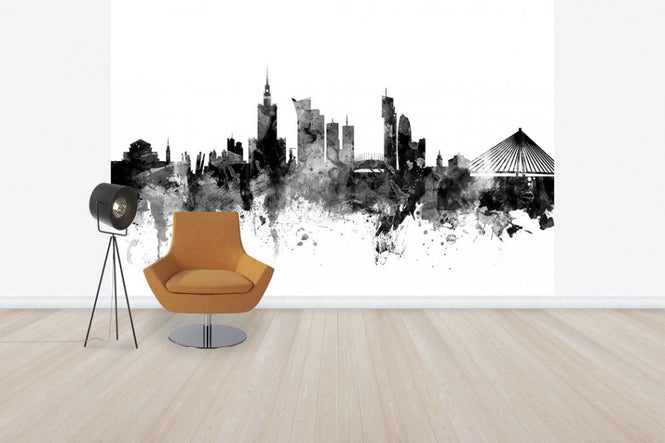 PHOTOWALL / Warsaw Skyline Black (e50177)