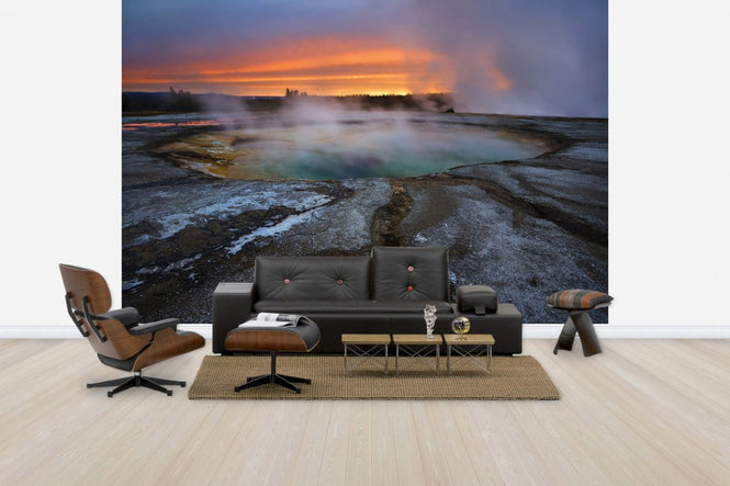 PHOTOWALL / Turquoise Hotsprings at Sunset, Yellowstone National Park (e31139)