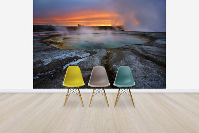 PHOTOWALL / Turquoise Hotsprings at Sunset, Yellowstone National Park (e31139)