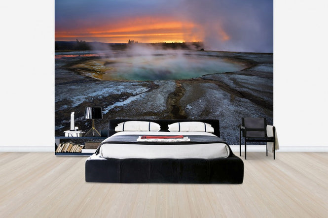 PHOTOWALL / Turquoise Hotsprings at Sunset, Yellowstone National Park (e31139)