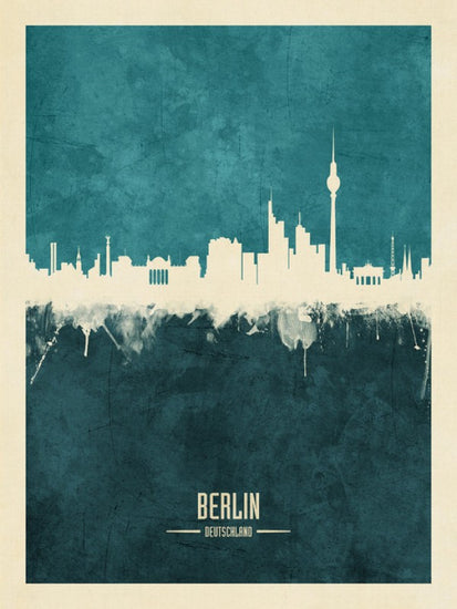 PHOTOWALL / Berlin Germany Skyline Blue (e310706)