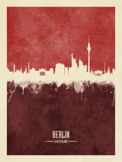 PHOTOWALL / Berlin Germany Skyline Red (e310707)