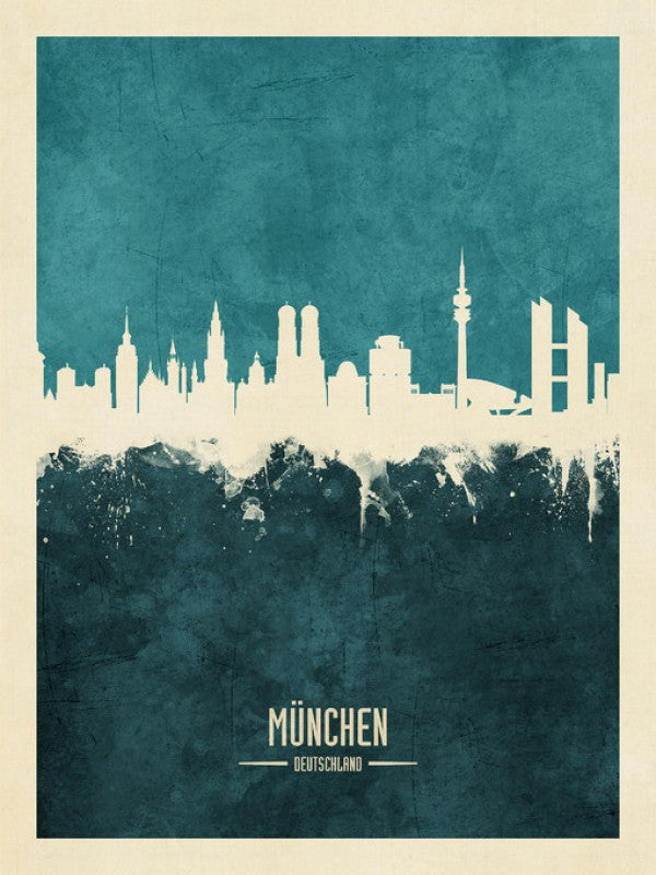 PHOTOWALL / Munich Germany Skyline Blue (e310710)