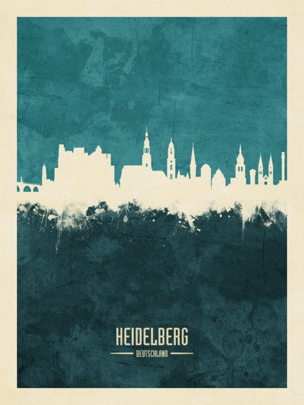 PHOTOWALL / Heidelberg Germany Skyline Blue (e310720)