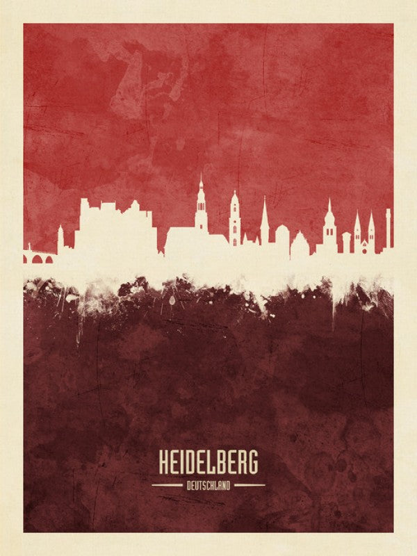 PHOTOWALL / Heidelberg Germany Skyline Red (e310721)