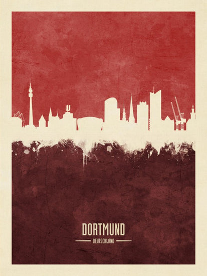 PHOTOWALL / Dortmund Germany Skyline Red (e310731)