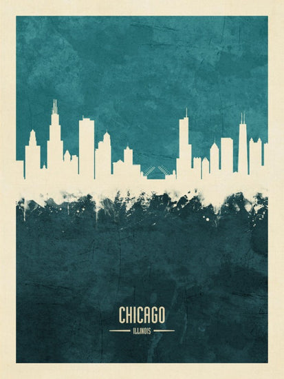 PHOTOWALL / Chicago Illinois Skyline Blue (e310736)