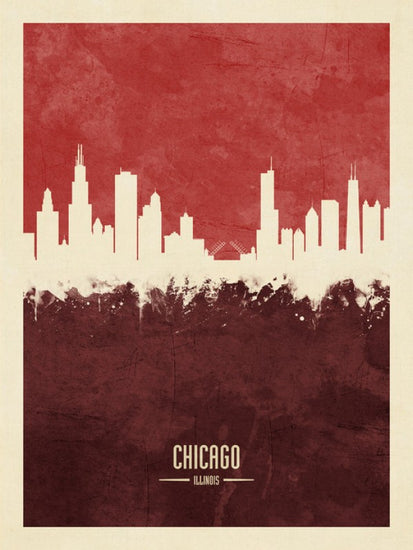 PHOTOWALL / Chicago Illinois Skyline Red (e310737)
