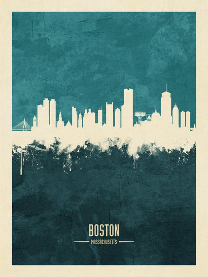 PHOTOWALL / Boston Massachusetts Skyline Blue (e310738)