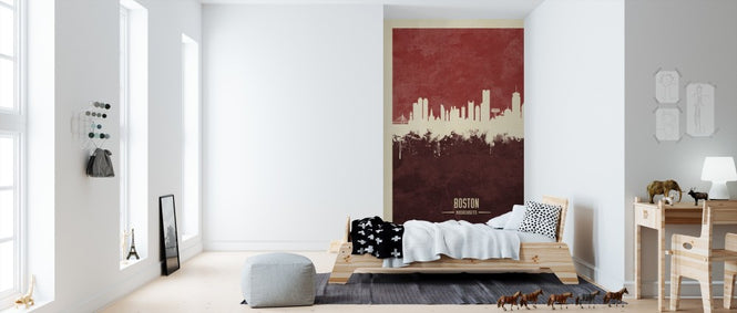PHOTOWALL / Boston Massachusetts Skyline Red (e310739)