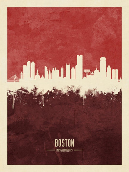 PHOTOWALL / Boston Massachusetts Skyline Red (e310739)