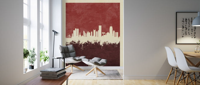 PHOTOWALL / Boston Massachusetts Skyline Red (e310739)