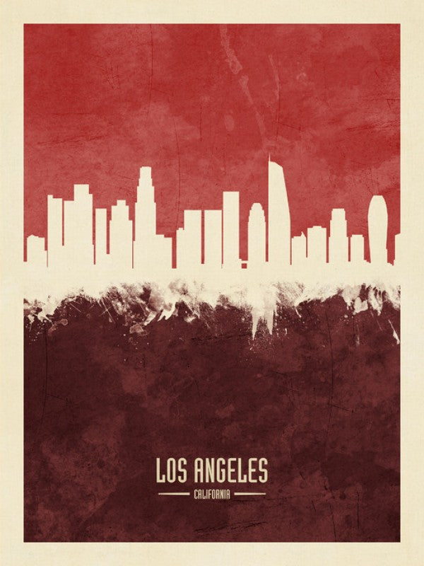 PHOTOWALL / Los Angeles California Skyline Red (e310743)