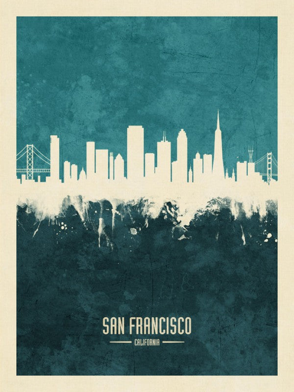 PHOTOWALL / San Francisco California Skyline Blue (e310744)