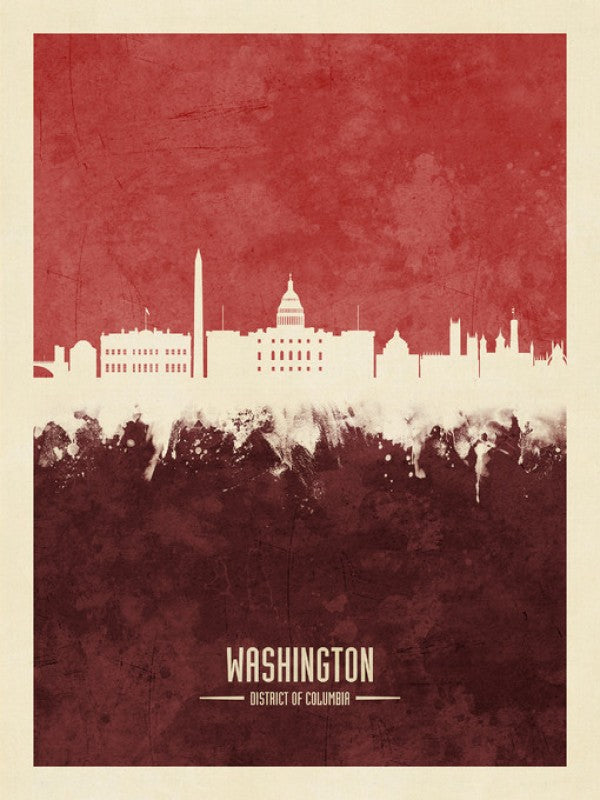 PHOTOWALL / Washington DC Skyline Red (e310747)