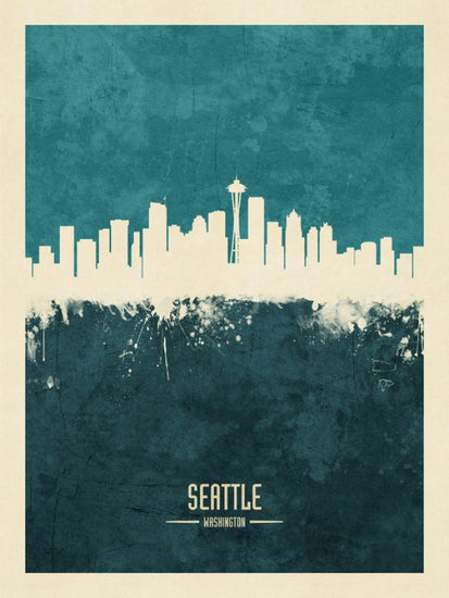PHOTOWALL / Seattle Washington Skyline Blue (e310748)