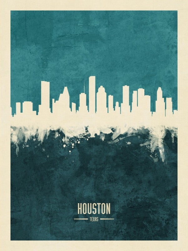 PHOTOWALL / Houston Texas Skyline Blue (e310754)