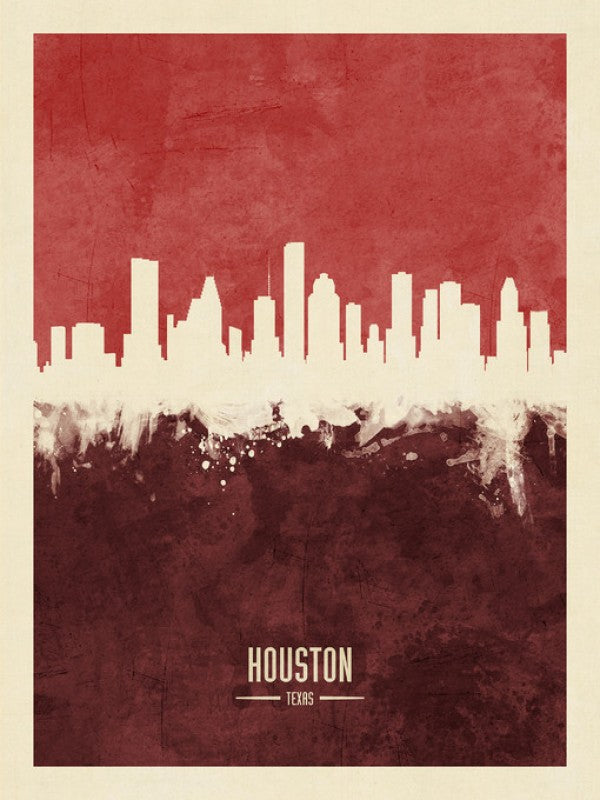 PHOTOWALL / Houston Texas Skyline Red (e310755)