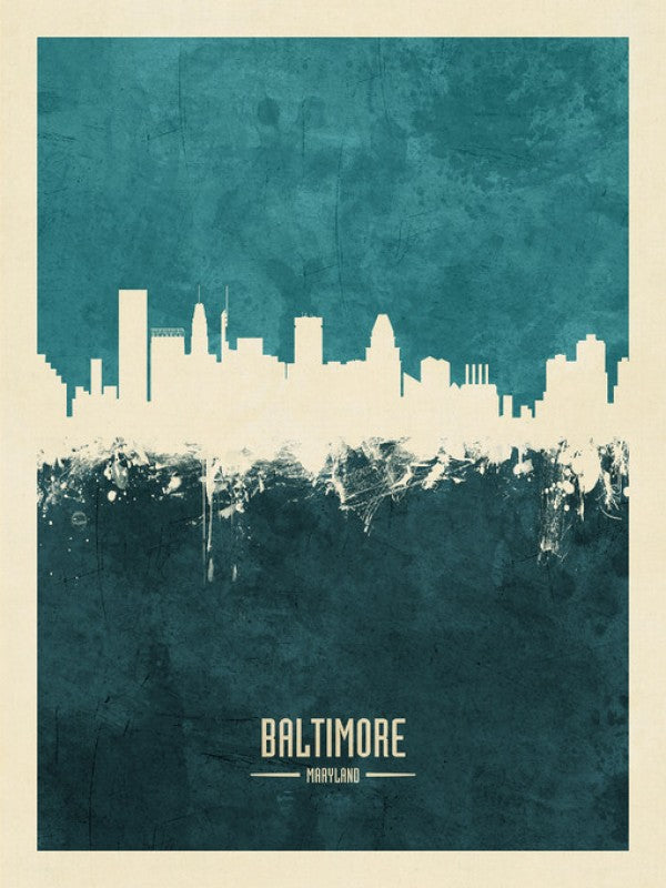 PHOTOWALL / Baltimore Maryland Skyline Blue (e310756)