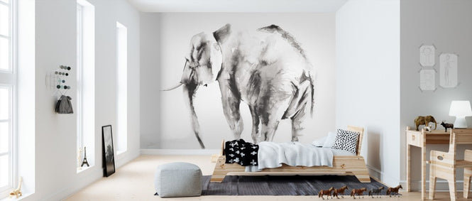 PHOTOWALL / Lone Elephant Gray Crop (e311264)