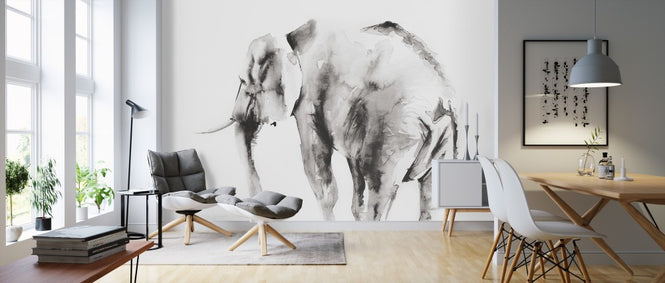 PHOTOWALL / Lone Elephant Gray Crop (e311264)