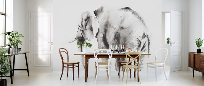 PHOTOWALL / Lone Elephant Gray Crop (e311264)