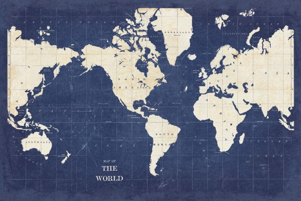 PHOTOWALL / Blueprint World Map - No Border (e311280)