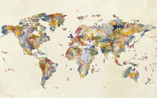 PHOTOWALL / Global Palettes Map on Vintage Linen (e311336)