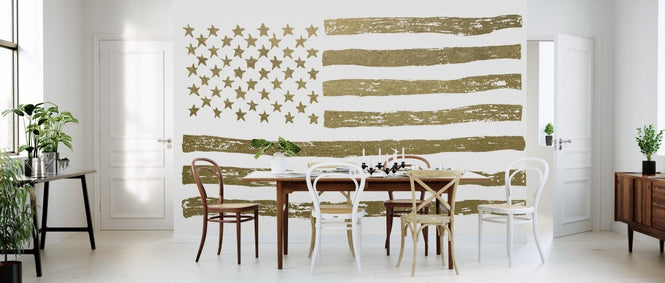 PHOTOWALL / Gold U.S. Flag (e311346)
