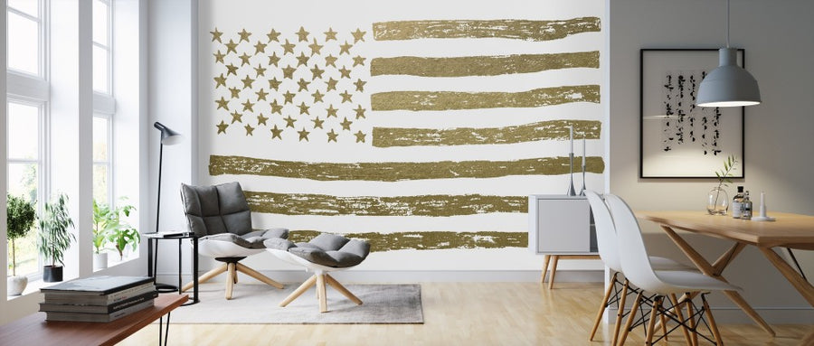 PHOTOWALL / Gold U.S. Flag (e311346)