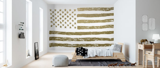 PHOTOWALL / Gold U.S. Flag (e311346)
