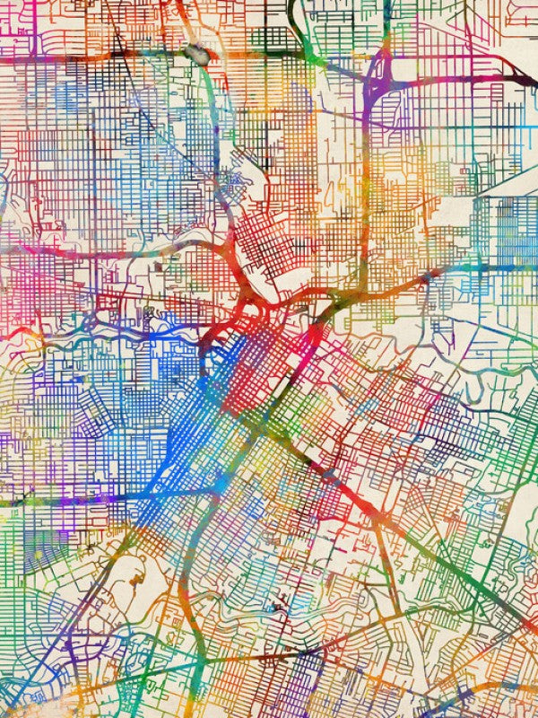 PHOTOWALL / Houston Texas City Street Map (e311400)