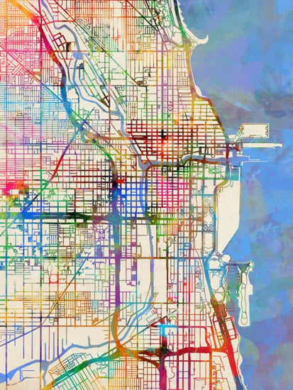 PHOTOWALL / Chicago City Street Map (e311406)