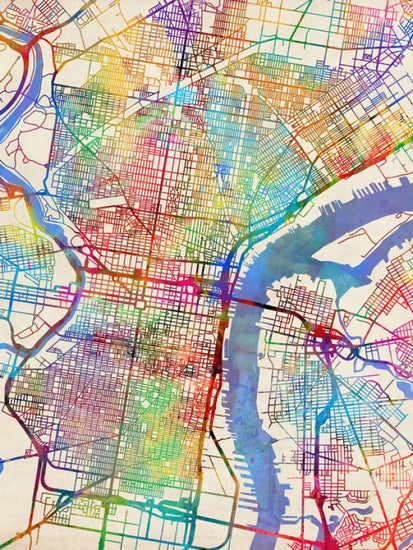 PHOTOWALL / Philadelphia Pennsylvania City Street Map (e311416)