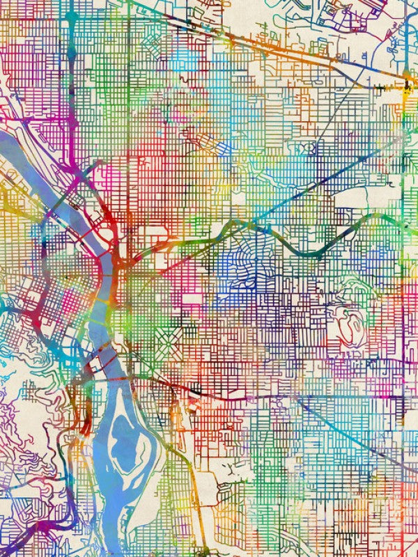 PHOTOWALL / Portland Oregon City Map (e311444)