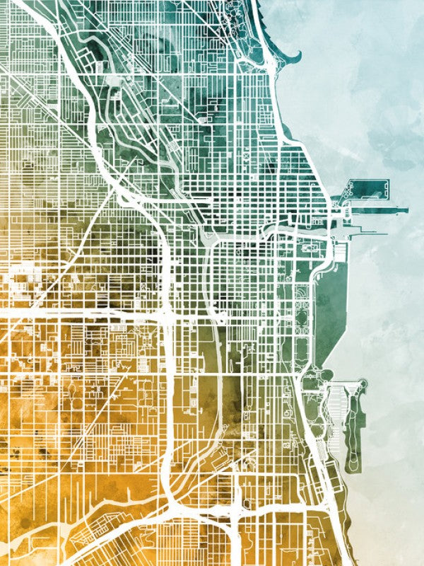 PHOTOWALL / Chicago City Street Map (e311508)
