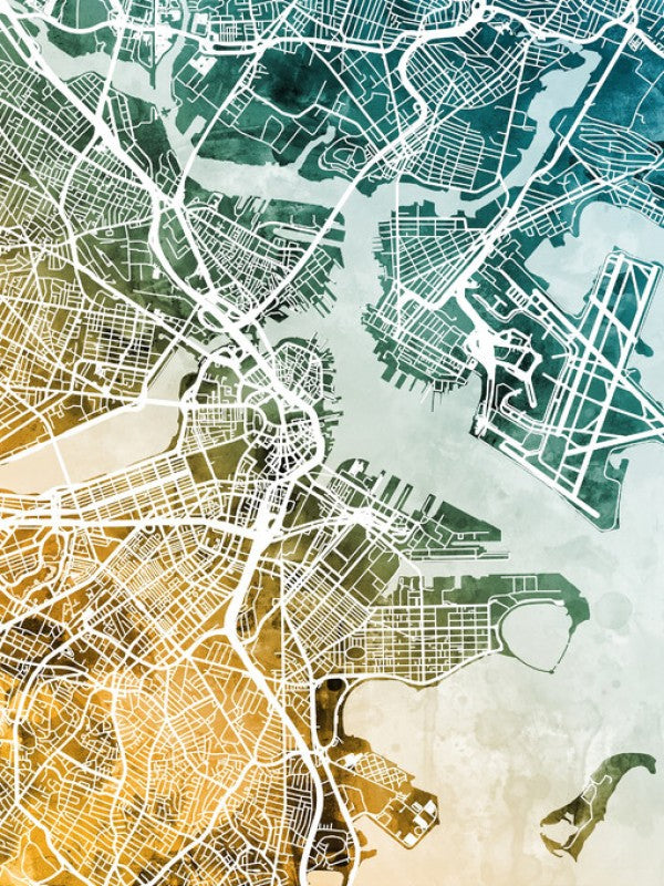 PHOTOWALL / Boston Massachusetts Street Map (e311510)
