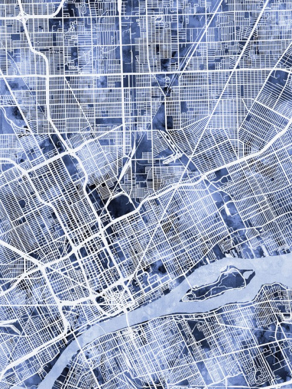 PHOTOWALL / Detroit Michigan City Map (e311518)