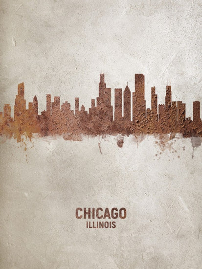PHOTOWALL / Chicago Illinois Rust Skyline (e312108)