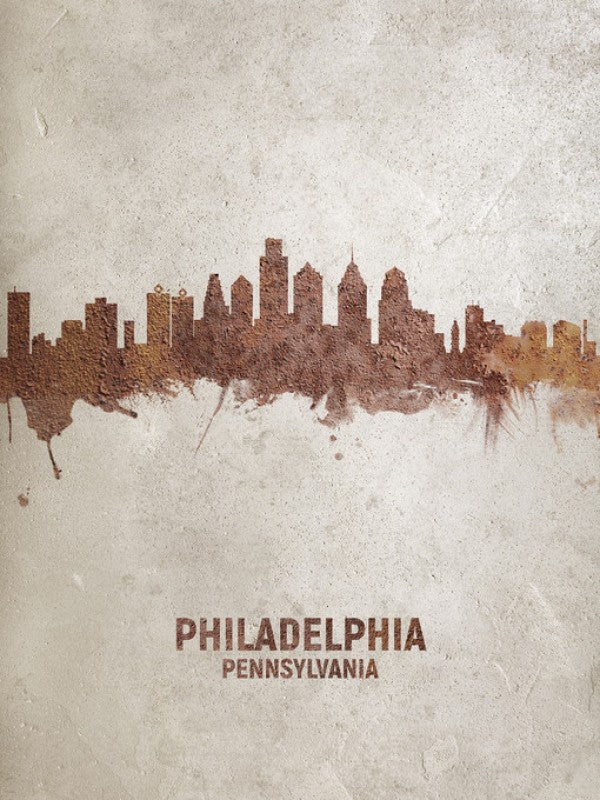 PHOTOWALL / Philadelphia Pennsylvania Rust Skyline (e312110)