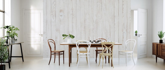 PHOTOWALL / White Stained Wooden Panel (e312900)