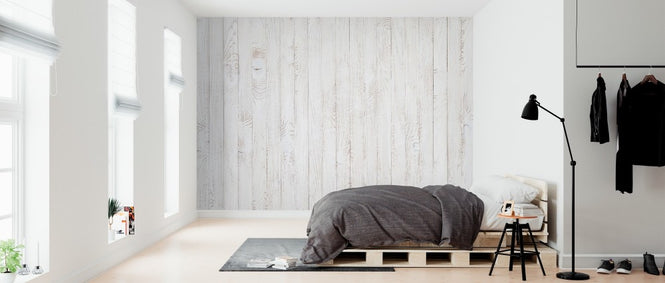 PHOTOWALL / White Stained Wooden Panel (e312900)