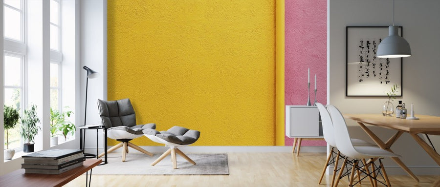 PHOTOWALL / Yellow and Pink Wall with Pipe (e313532)