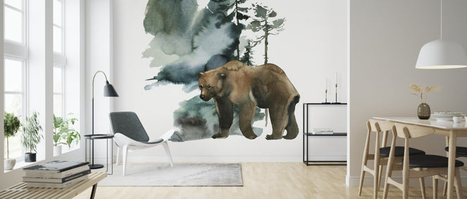 PHOTOWALL / Watercolor Bear Forest (e313892)