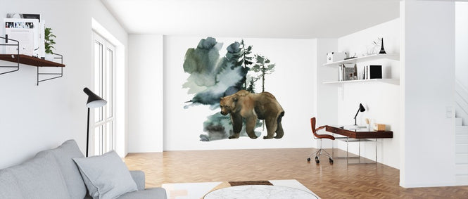 PHOTOWALL / Watercolor Bear Forest (e313892)