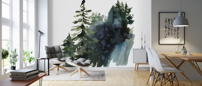 PHOTOWALL / Watercolor Crow Forest (e313893)